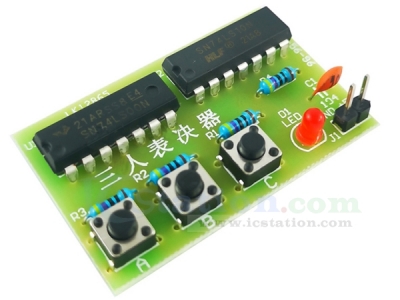 3 Channel Responder DIY Kit 3Bit Answering Voting Device Electronic Kits for Soldering Skills Competion Teaching Training